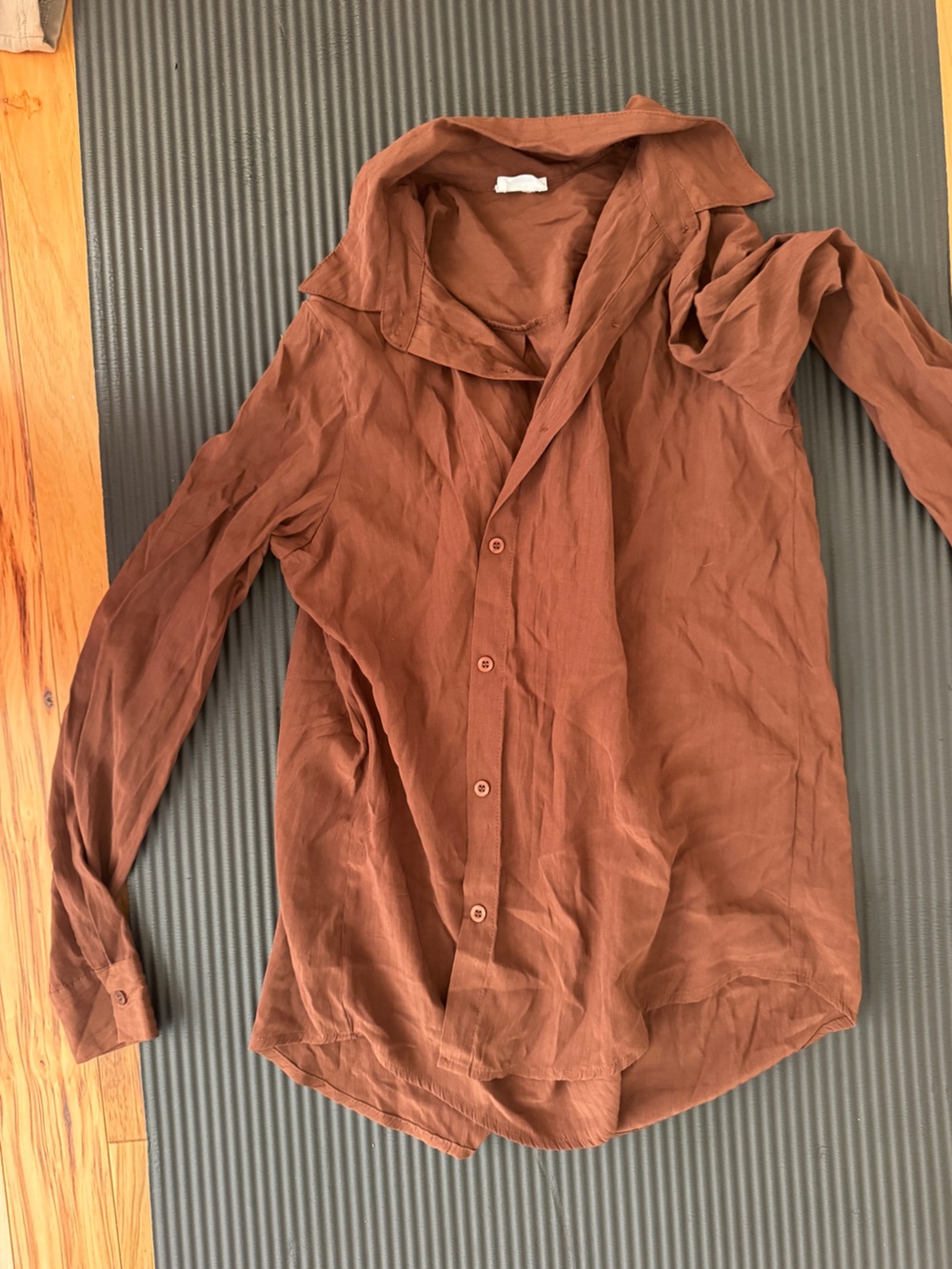 Cotton On Women's Button-Down Shirt in Rust